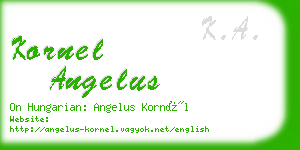 kornel angelus business card